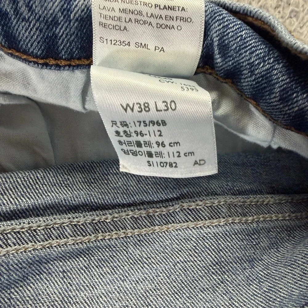 Signature by Levi's Jeans Mens 38x30 Blue Denim Straight Leg Faded Loose Stretch